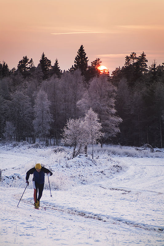 Pappa under en av sina många skidturer i Hacklarsbo.